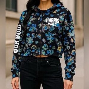 Ulla Johnson Designers for Democracy Medium Harris Walz cropped zip-up hoodie